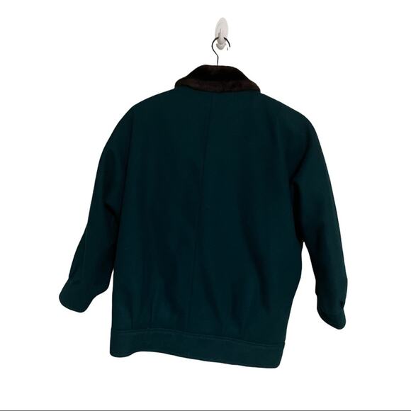 Vintage International Scene Dark Green 100% Wool Coat w/ Faux Fur Lining - Picture 6 of 6